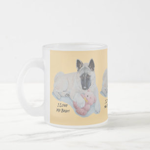 original picture of very cute dog frosted glass coffee mug