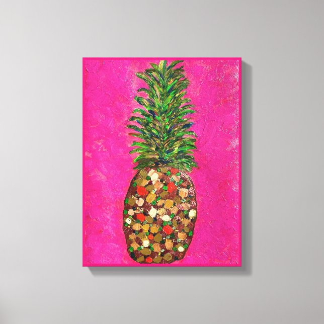Original Pineapple Painting on Canvas Print (Front)