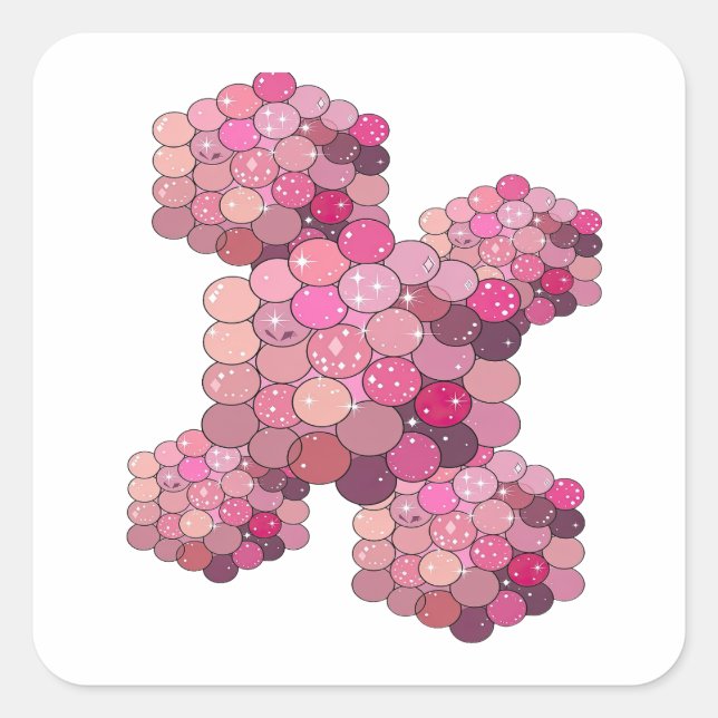 Original Pink Abstract Gift Sticker (Front)