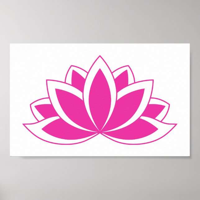 Original Pink Buddhist Symbol Lotus flower Poster (Front)