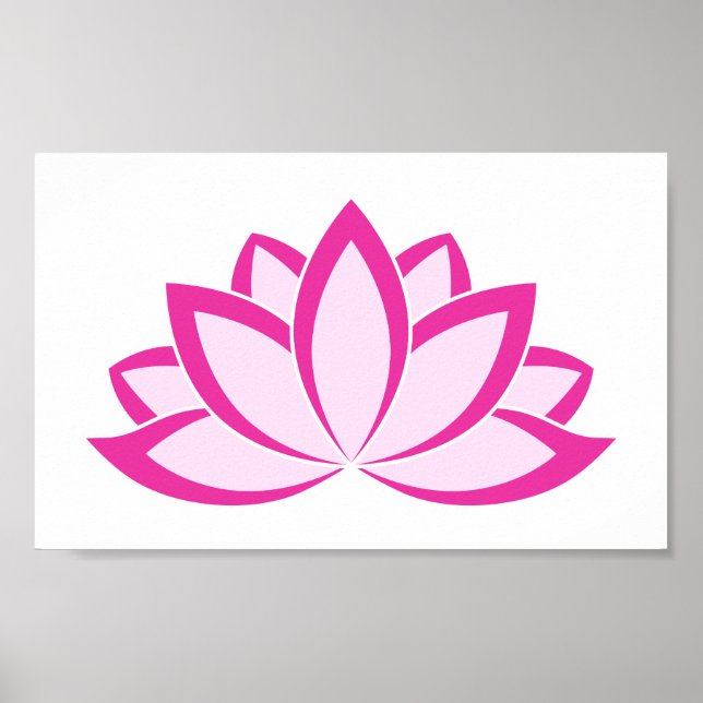 Original Pink Buddhist Symbol Lotus flower Poster (Front)