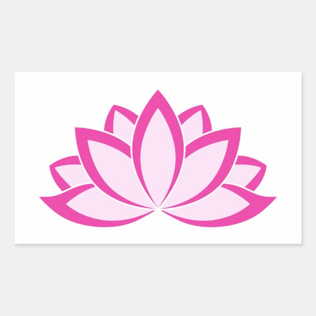 Original Pink Buddhist Symbol Lotus flower Rectangular Sticker (Front)