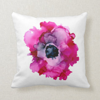 ORIGINAL pink peony handpainted-white/navy Cushion