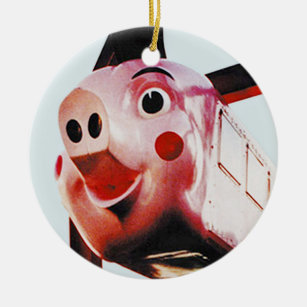 Original Pink Pig, Rich's, Atlanta Christmas Orn Ceramic Tree Decoration
