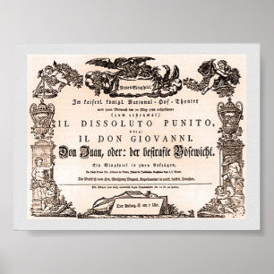 Original playbill, Vienna premiere of Don Giovanni Poster
