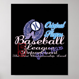 Original Player Baseball Girl Team T Shirt Poster