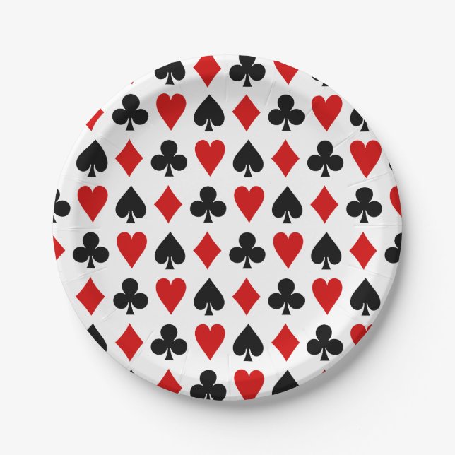 Original Playing cards Diamond Club Heart Spade Paper Plate (Front)