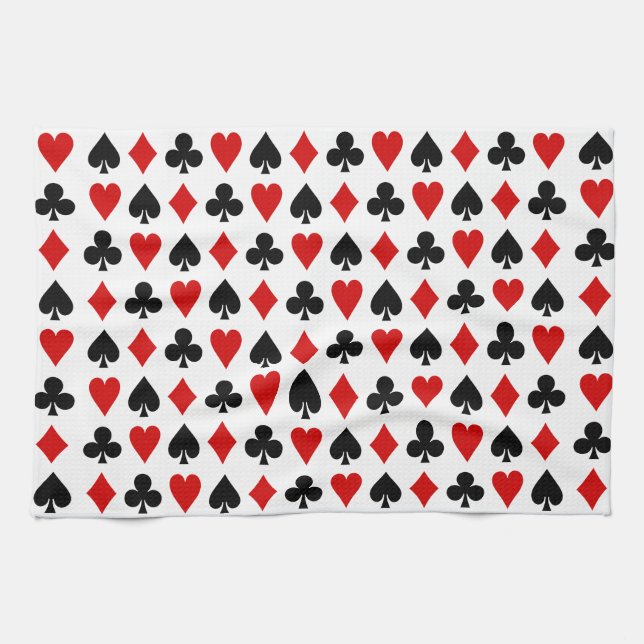 Original Playing cards Diamond Club Heart Spade Tea Towel (Horizontal)