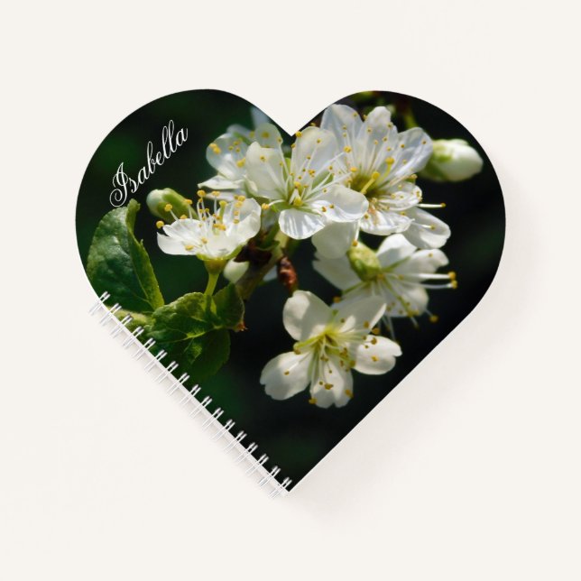 Original Plum Art Heart Personalised Notebook (Front)