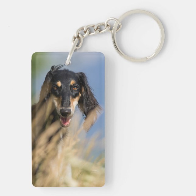 Original Poem & Pet Photo Blue Key Ring (Back)