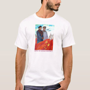Original propaganda Mao tse tung and Joseph Stalin T-Shirt
