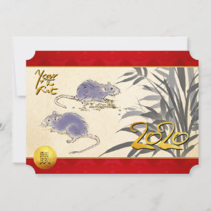 Original Rats Bamboo painting 2020 HFCI