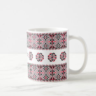 Original Red and Black cross-stitch Pattern Coffee Mug