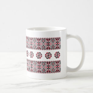 Original Red and Black cross-stitch Pattern Coffee Mug