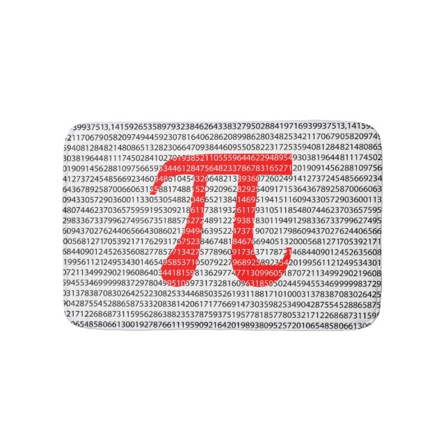 Original red number pi day mathematical symbol bath mat (Front)