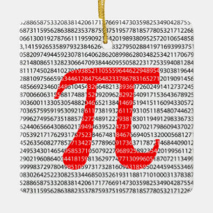Original red number pi day mathematical symbol ceramic tree decoration