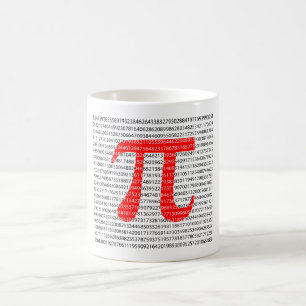 Original red number pi day mathematical symbol coffee mug
