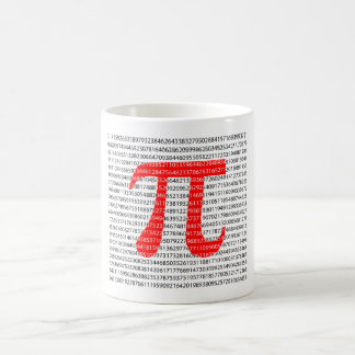 Original red number pi day mathematical symbol coffee mug