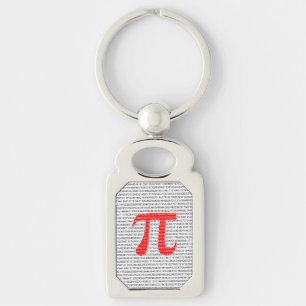 Original red number pi day mathematical symbol key ring