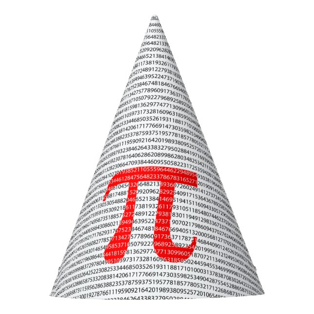 Original red number pi day mathematical symbol party hat (Front)