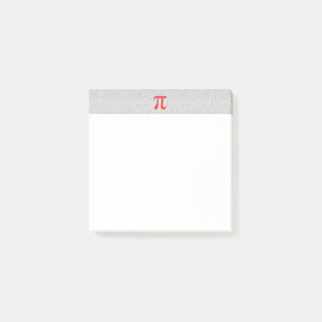 Original red number pi day mathematical symbol post-it notes (Front)