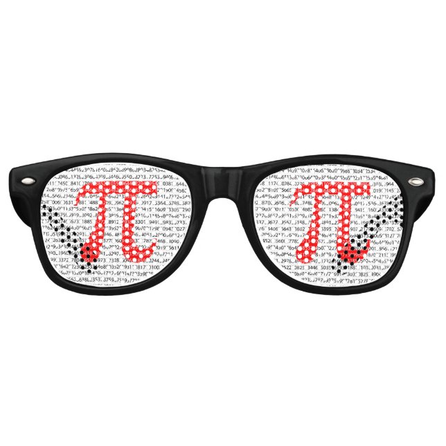 Original red number pi day mathematical symbol retro sunglasses (Front)