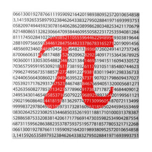 Original red number pi day mathematical symbol tile