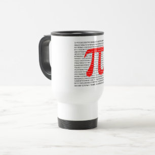 Original red number pi day mathematical symbol travel mug