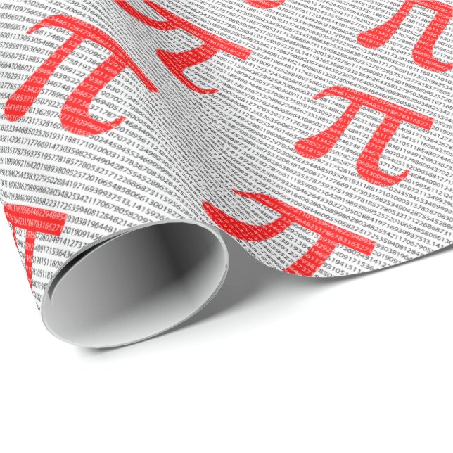 Original red number pi day mathematical symbol wrapping paper (Roll Corner)