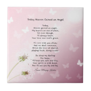 Original Remembrance Poem Butterflies Pet Memorial Tile