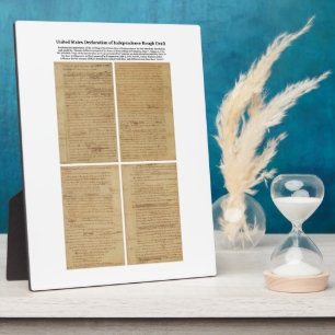 ORIGINAL Rough Draft Declaration of Independence Plaque