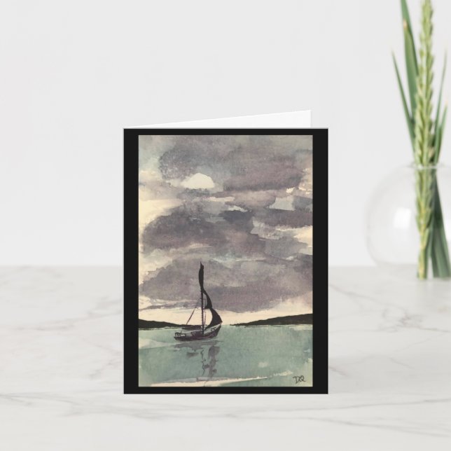 Original Sailboat Art on Blank Card (Front)