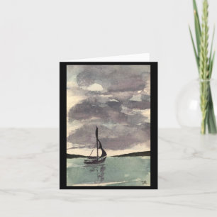 Original Sailboat Art on Blank Card
