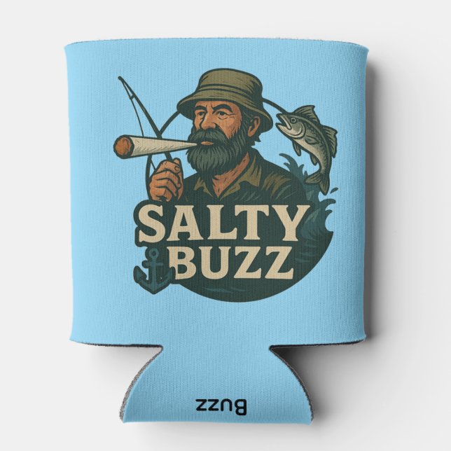 Original Salty Buzz Can Cooler (Back)