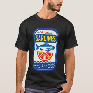 Original Sardines Vintage Look Fish Label Art T-Shirt