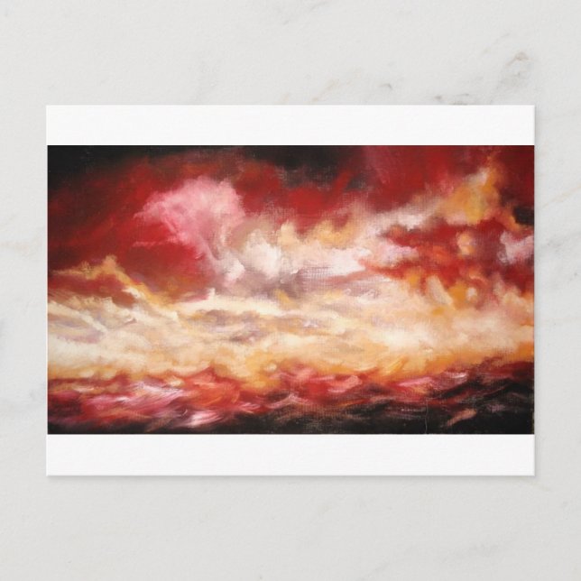 Original Seascape Painting - Landscape Art Paint Postcard (Front)