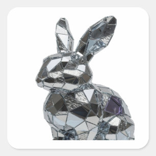 Original Silver Abstract Square Sticker