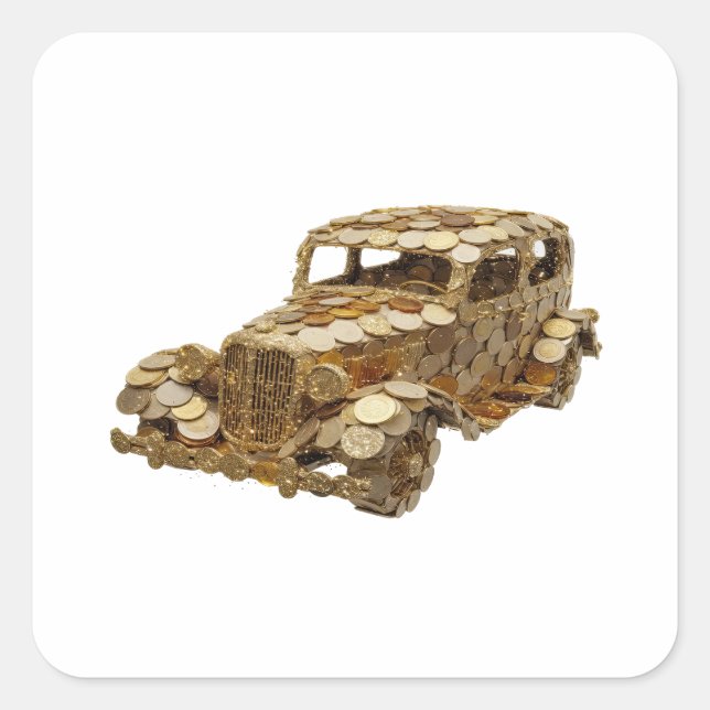 Original Silver GOLDEN CAR Gift Sticker (Front)