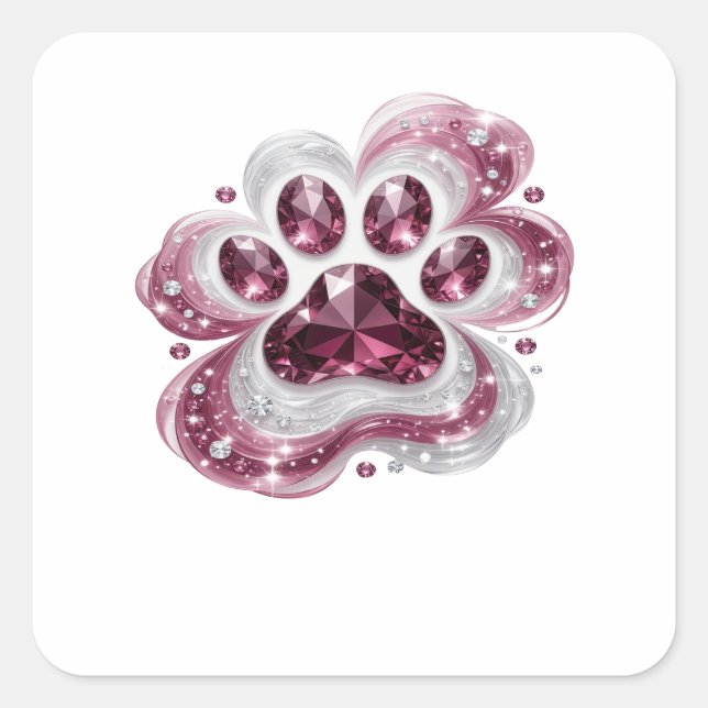 Original Silver PINK DIAMOND PAW Sticker Graphic (Front)