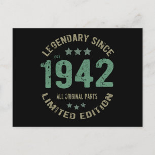 Original Since 1942 Vintage Legend Birthday Gift Postcard