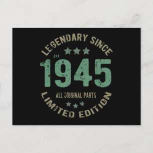 Original Since 1945 Vintage Legend Birthday Gift Postcard