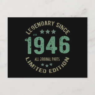 Original Since 1946 Vintage Legend Birthday Gift Postcard