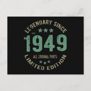 Original Since 1949 Vintage Legend Birthday Gift Postcard