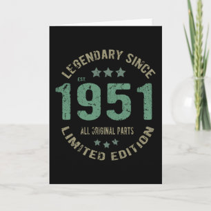 Original Since 1951 Vintage Legend Birthday Gift Card