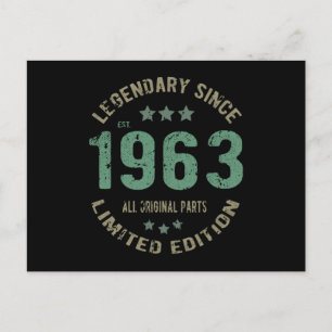 Original Since 1963 Vintage Legend Birthday Gift Postcard