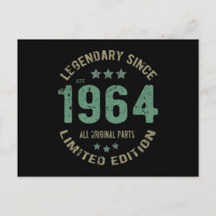 Original Since 1964 Vintage Legend Birthday Gift Postcard