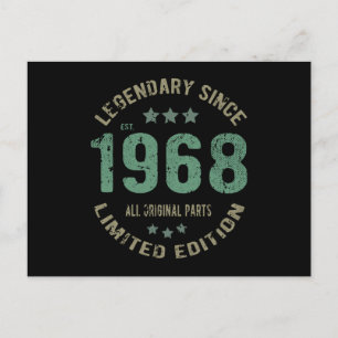 Original Since 1968 Vintage Legend Birthday Gift Postcard