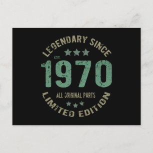 Original Since 1970 Vintage Legend Birthday Gift Postcard