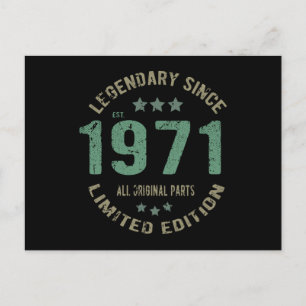 Original Since 1971 Vintage Legend Birthday Gift Postcard