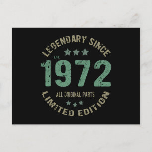 Original Since 1972 Vintage Legend Birthday Gift Postcard